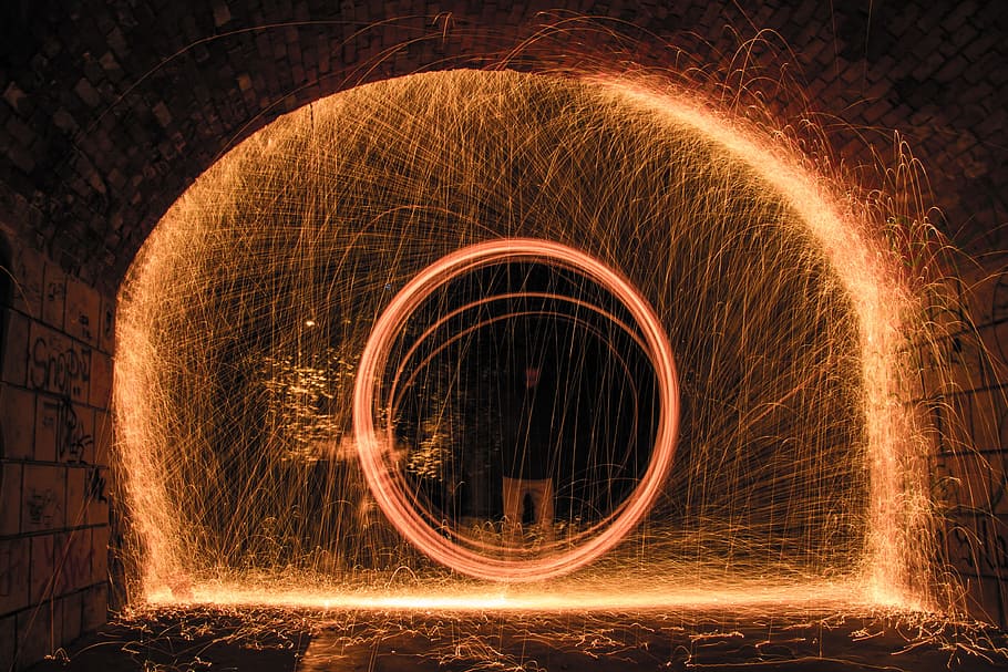 wires, on, cleaning, floor, fire, spark, element, outdoor, night HD wallpaper