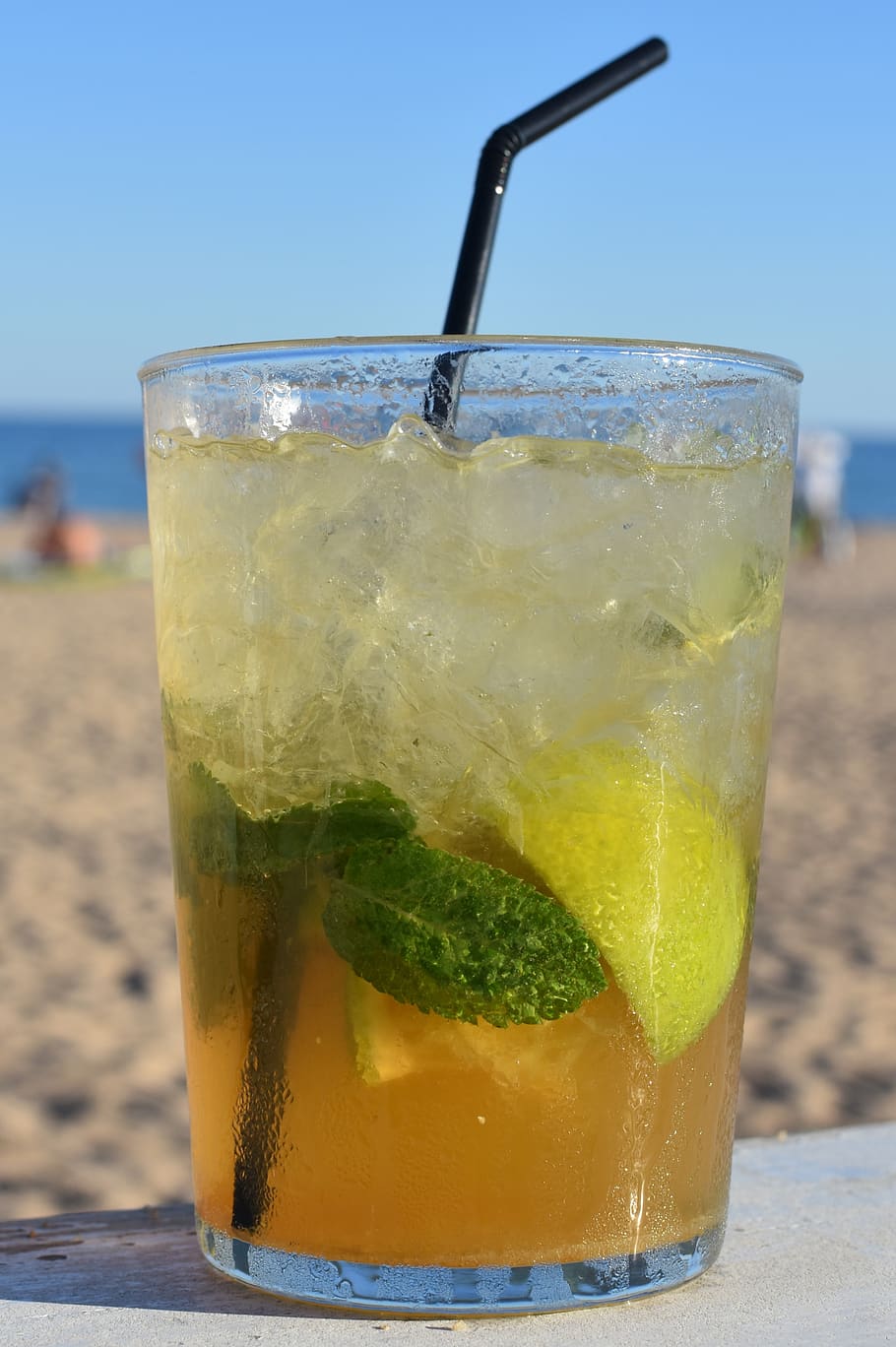 mojito, beach, drink, alcohol, drinking, straw, relaxation HD wallpaper