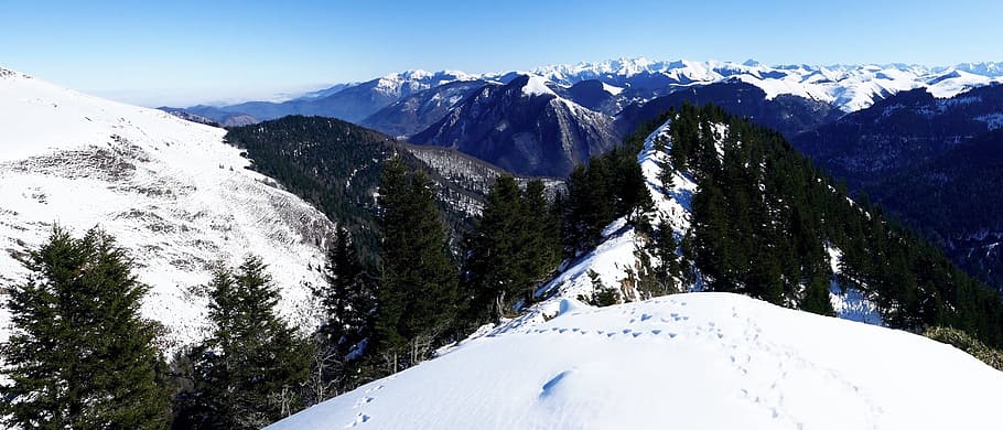 snow, mountain, winter, panoramic, nature, nistos, the high pyrenees HD wallpaper