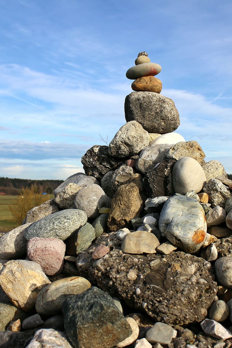 balance, stones, stone hill, scree, boulder hill, towers, steinmann, HD wallpaper