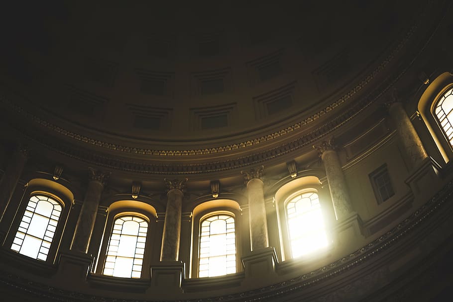 arch, architecture, building, ceiling, dome, glass, indoors HD wallpaper