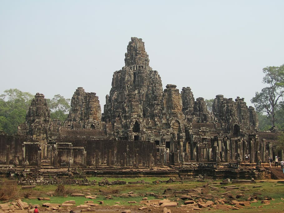 Angkor Wat during daytime, Cambodia, Siem Reap, Angkor Thom, Bayon, HD wallpaper