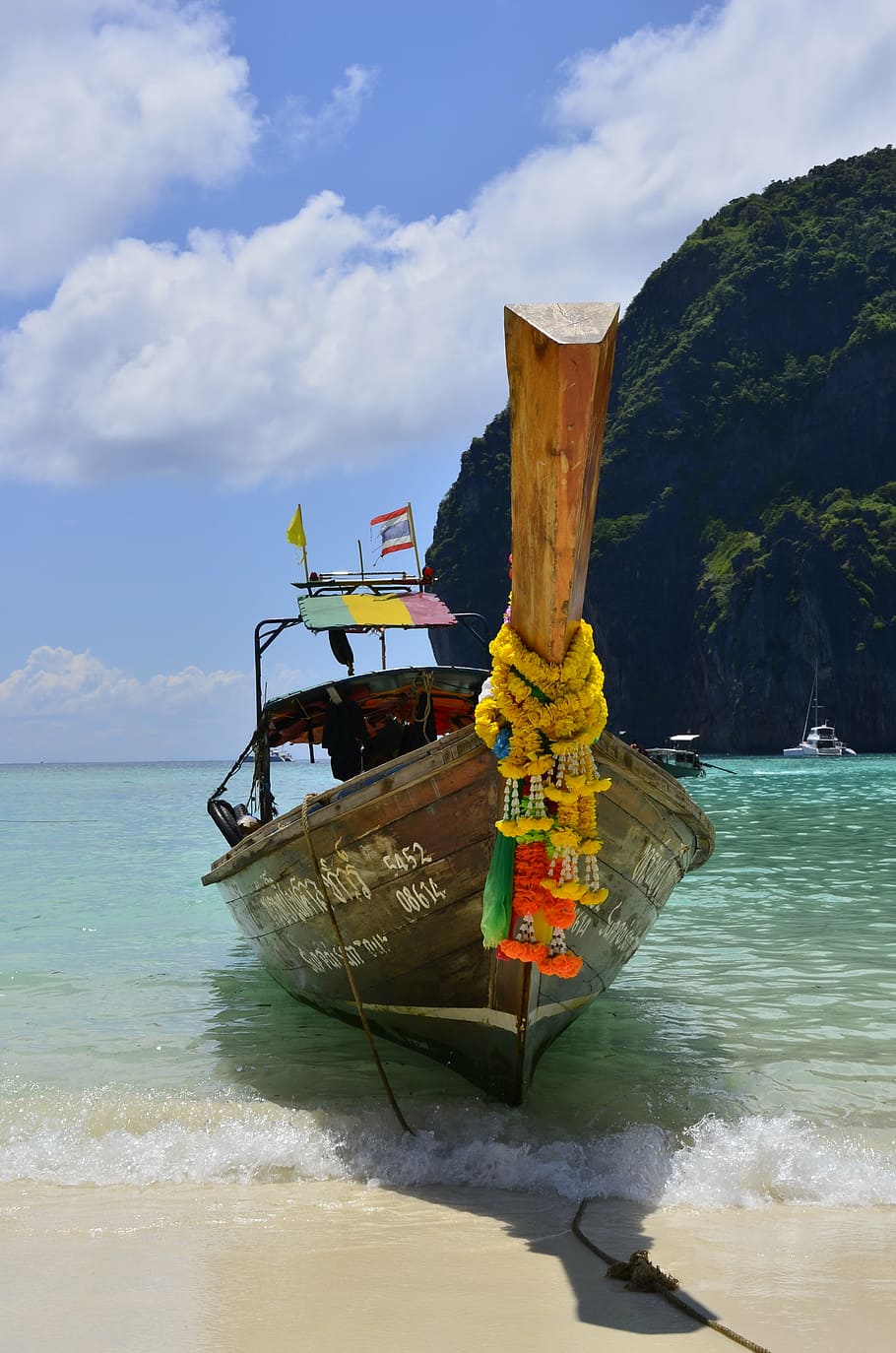 boat, krabi, thailand, travel, water, sea, sky, cloud - sky
