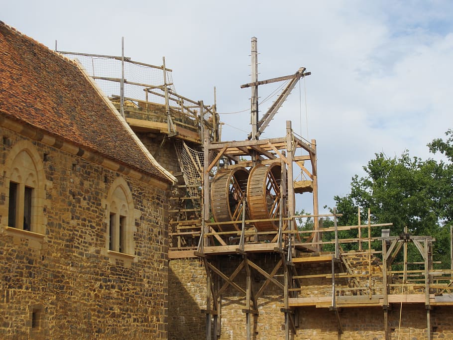 Guedelon, Castle, France, Construction, medieval, structure, HD wallpaper