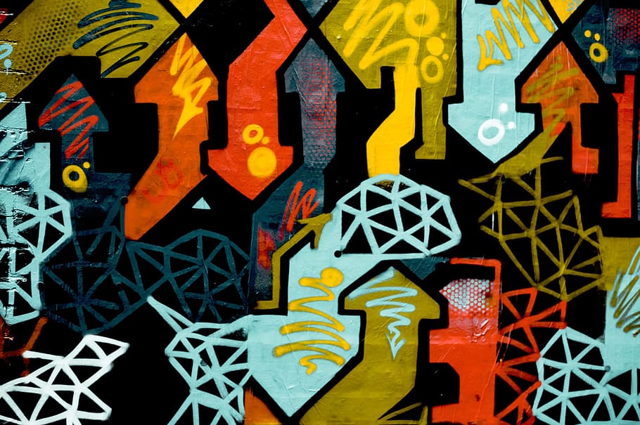 art, design, patterns, abstract, graffiti, multi colored, no people HD wallpaper