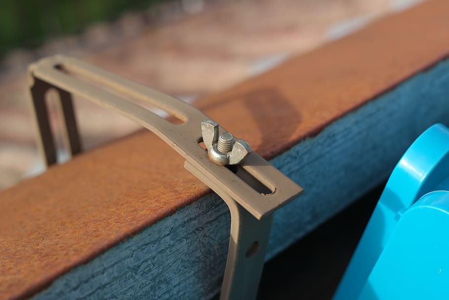 screw, mother, fixing, wing nut, rust, mount, flower box holder HD wallpaper