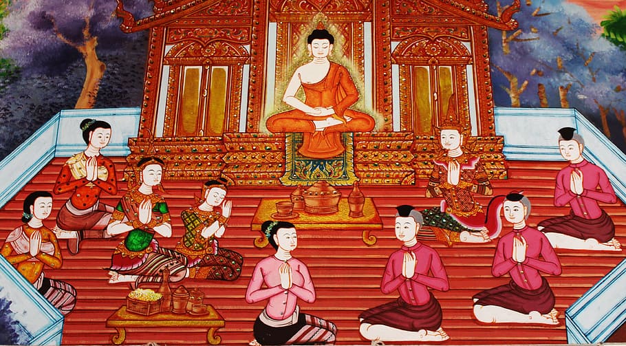 Buddha, Devotees, Worship, Buddhist, holy, temple, ancient, HD wallpaper