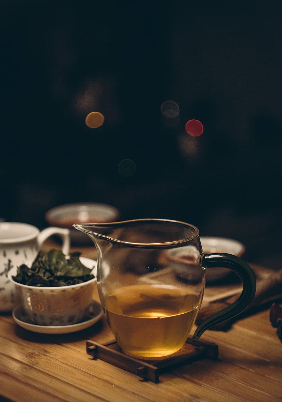 clear glass pitcher filled with oil, blur, breakfast, caffeine HD wallpaper
