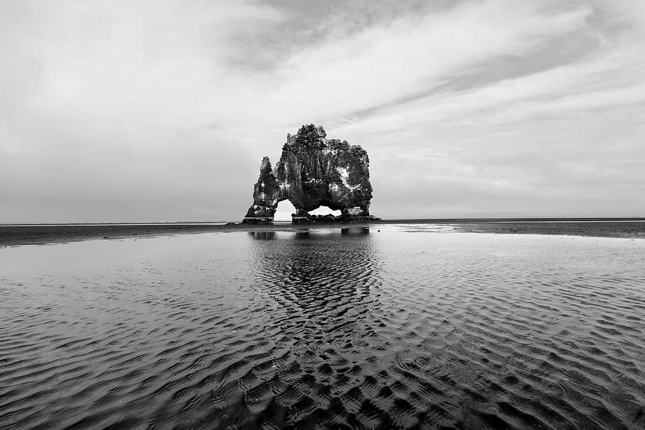 waters, sea, reflection, iceland, hvitserkur, reflections, lake HD wallpaper