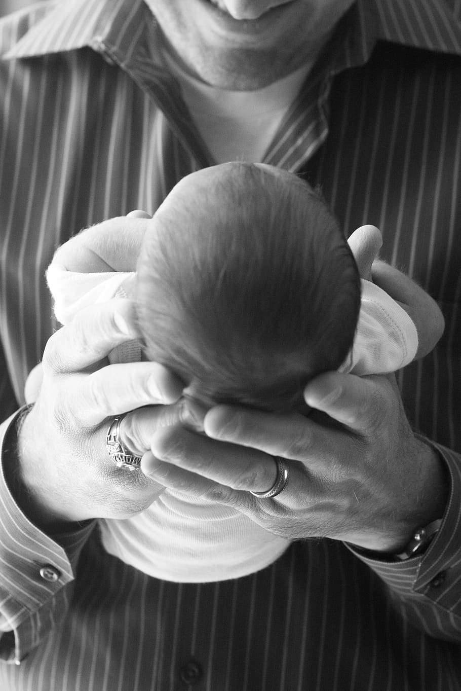 newborn, dad, infant, childhood, real people, men, males, indoors HD wallpaper