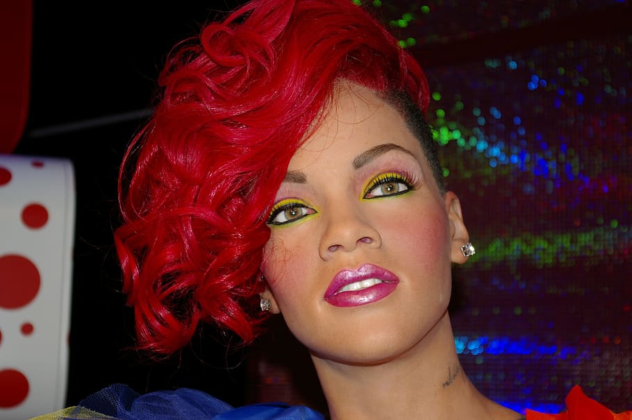 close-up photo of Rihanna, Singer, Pop Star, Musician, wax figure, HD wallpaper