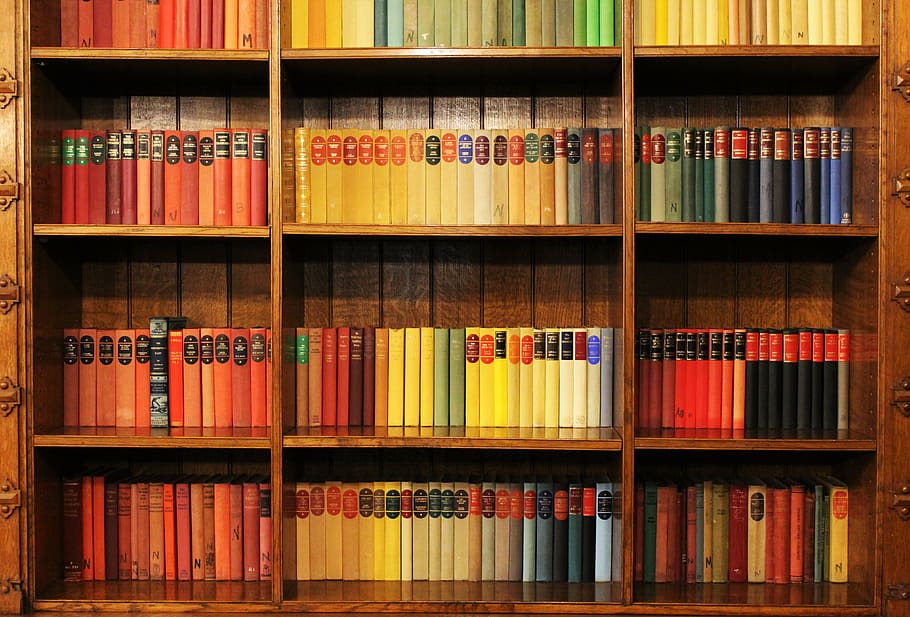 book shelf filled with books, bookshelf, library, literature, HD wallpaper