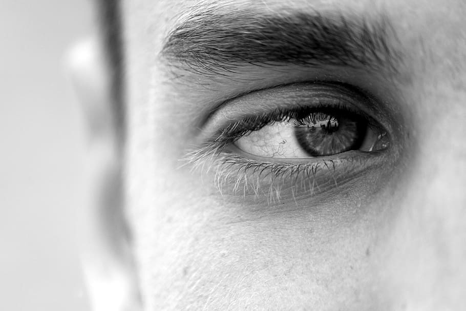 right human eye, guy, face, eyelashes, human body part, close-up HD wallpaper