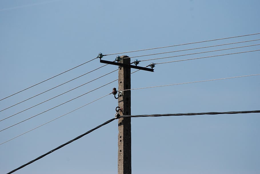 HD wallpaper: pole, current, cables, high voltage, electricity, power ...