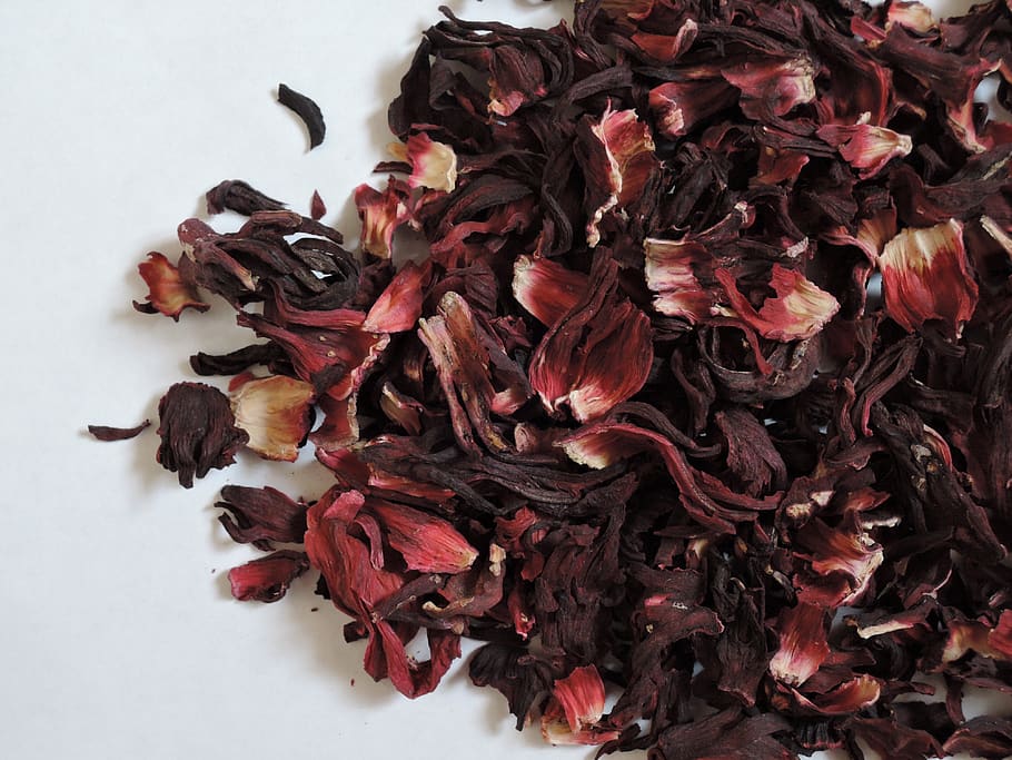 hibiscus, herbal tea, dry, close-up, no people, indoors, still life, HD wallpaper