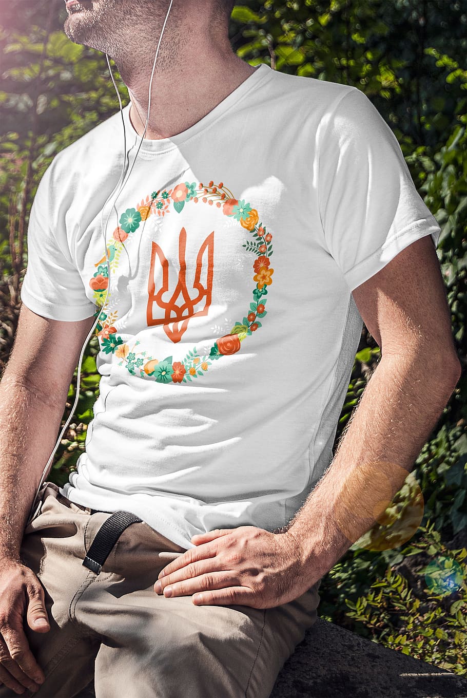 man wearing white crew-neck t-shirt, fashion, ukraine, design