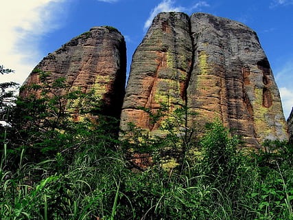Angola, Clouds, Rocks, Stones, sky, formations, outcrops, mountains HD wallpaper