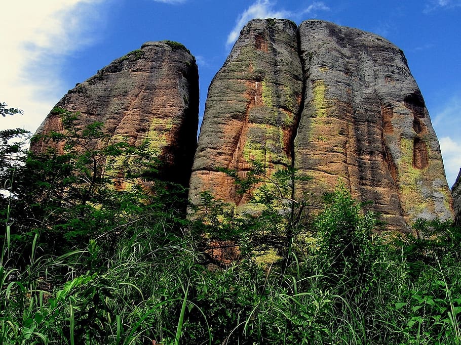 Angola, Clouds, Rocks, Stones, sky, formations, outcrops, mountains HD wallpaper