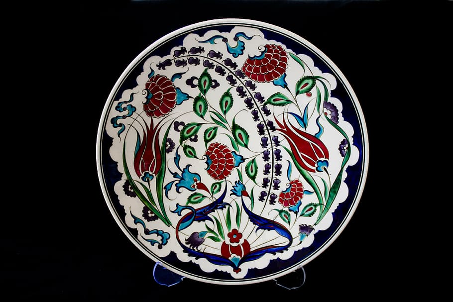 tile, handicrafts, increased, plate, ceramic, turkey, atalay melahat glow, HD wallpaper