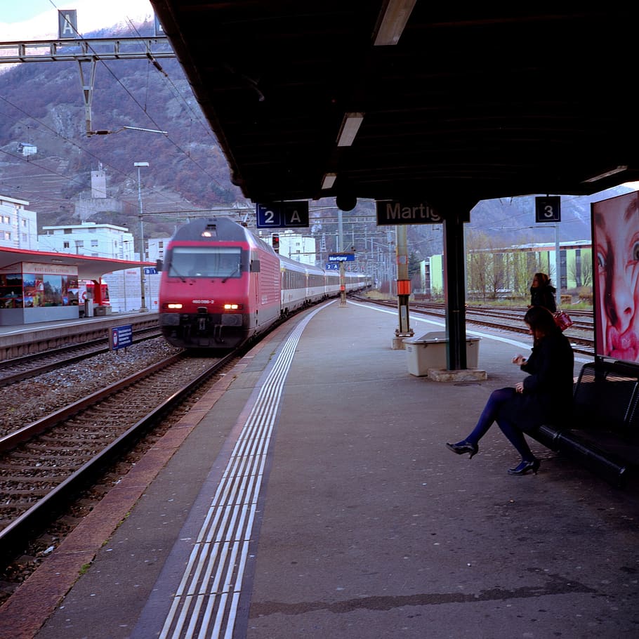 train station, martigny, valais, switzerland, transportation, HD wallpaper