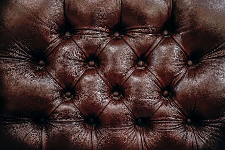 close-up photo of tufted brown leather cushion, couch, sofa HD wallpaper