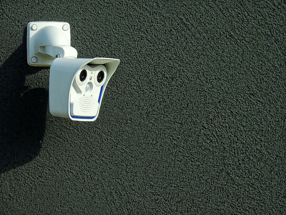 white bullet-type security camera, video camera, lens, film, recording, HD wallpaper
