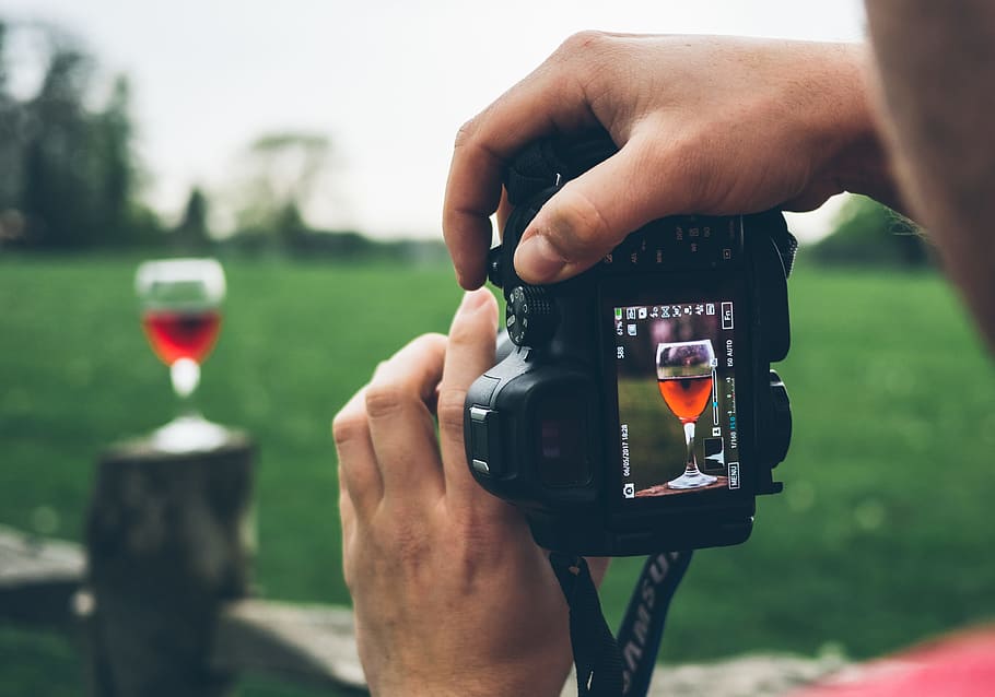 person taking photo of wine goblet, person taking photo of wine glass HD wallpaper
