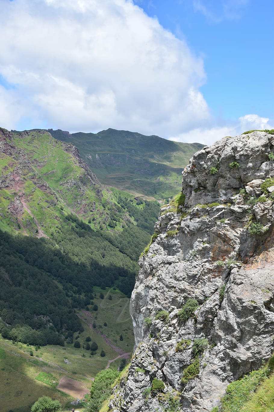 stone, mountain, cliff, nature, pyrenees, rocks, sky, beauty in nature HD wallpaper