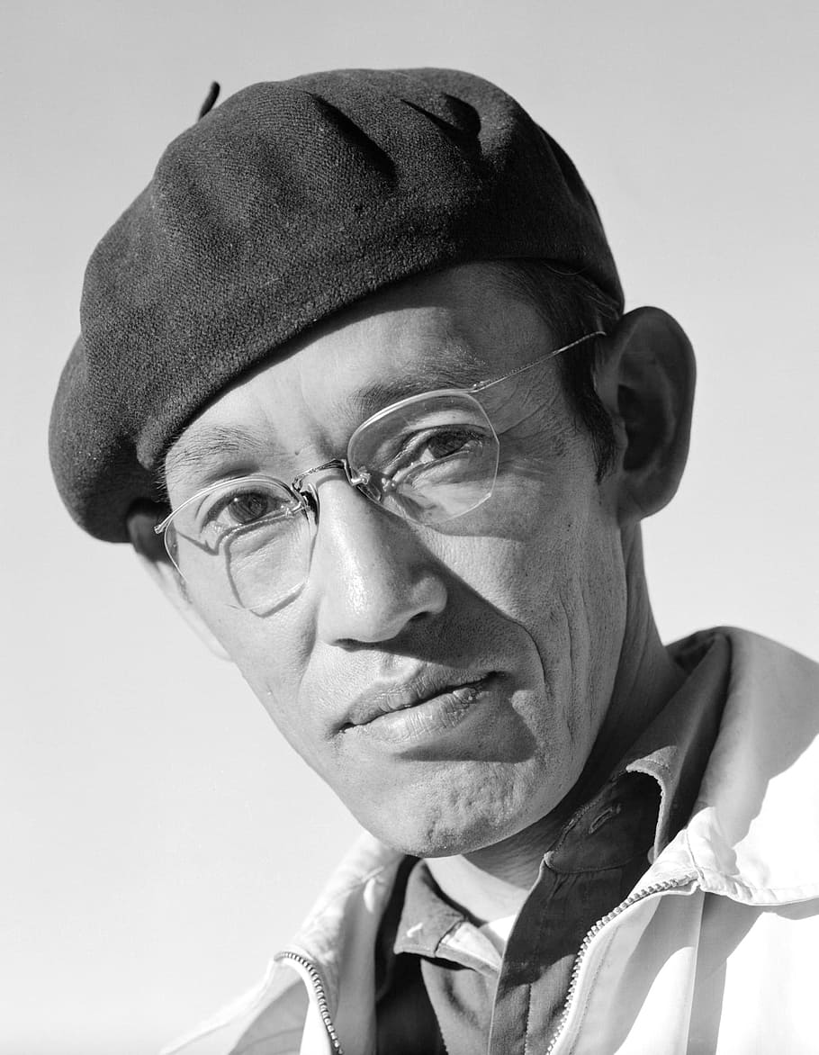 Man, Portrait, Face, Glasses, spectacle wearers, cap, manzanar HD wallpaper