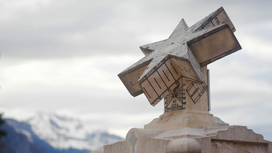 Sundial, Cloudy, Direction, Heritage, old, stone, landmark HD wallpaper