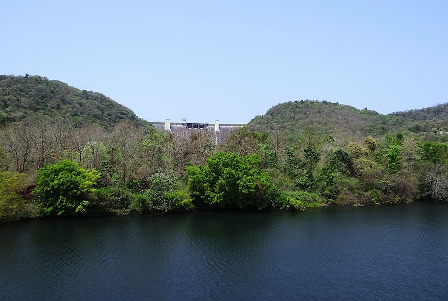 dam, supa, river, kali, nature, landscape, mountain, greenery HD wallpaper
