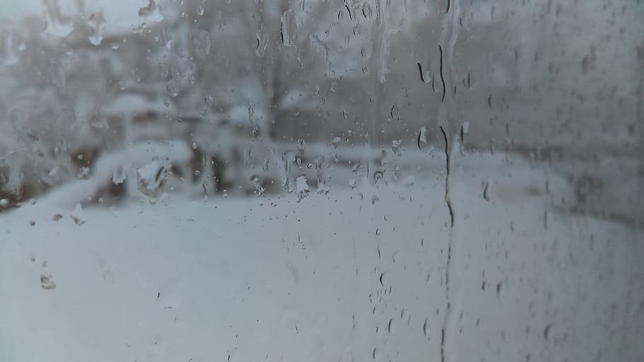 cold, rain, snow, window, wet, glass - material, transparent HD wallpaper