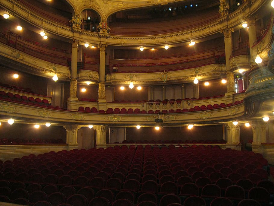 empty theater, play, show, audience, actors, stage, performance HD wallpaper