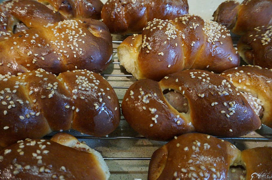 rolls, brown, baking, baked, bun, chinese sausage rolls, chinese food HD wallpaper