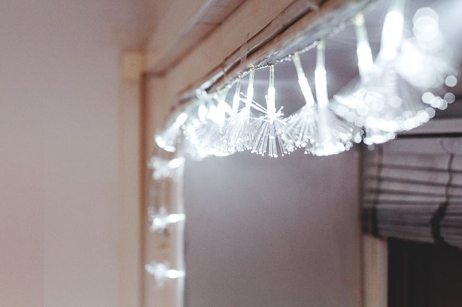 lights, decor, blur, bokeh, interior, cold temperature, indoors HD wallpaper