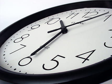 round black analog clock displaying 10:30, Time, Pointer, Watches HD wallpaper