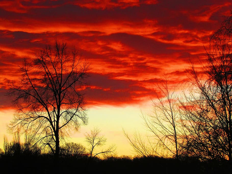 clouds, red clouds, sky, mood, sunrise, atmospheric, color HD wallpaper