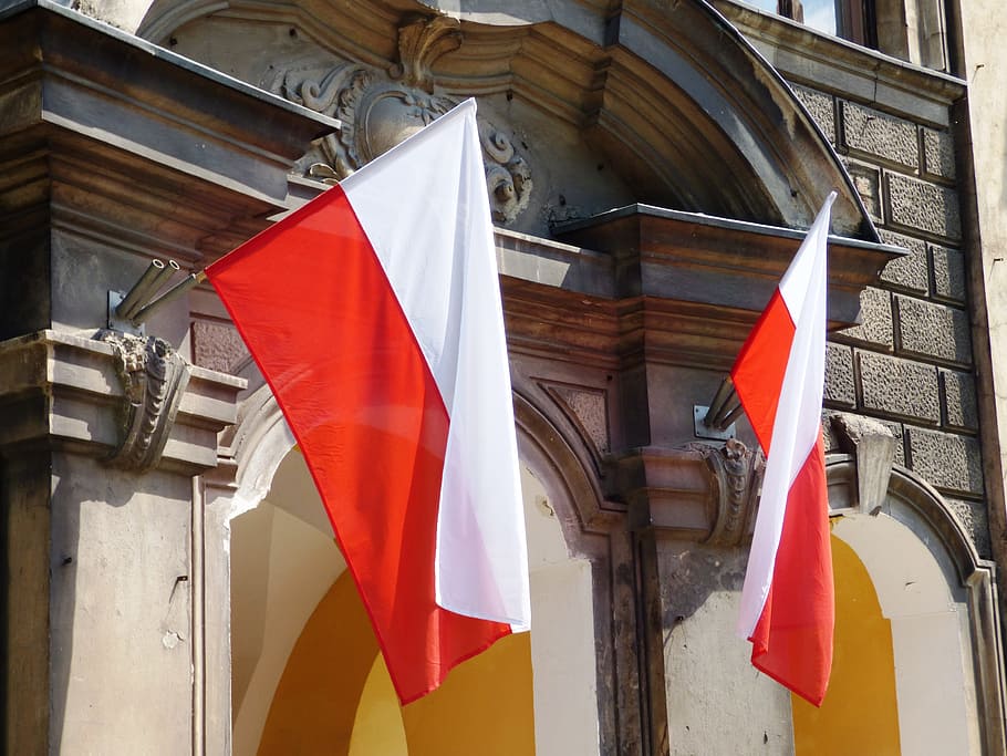 white and red flags, poland, the nation, polish flag, flag of poland