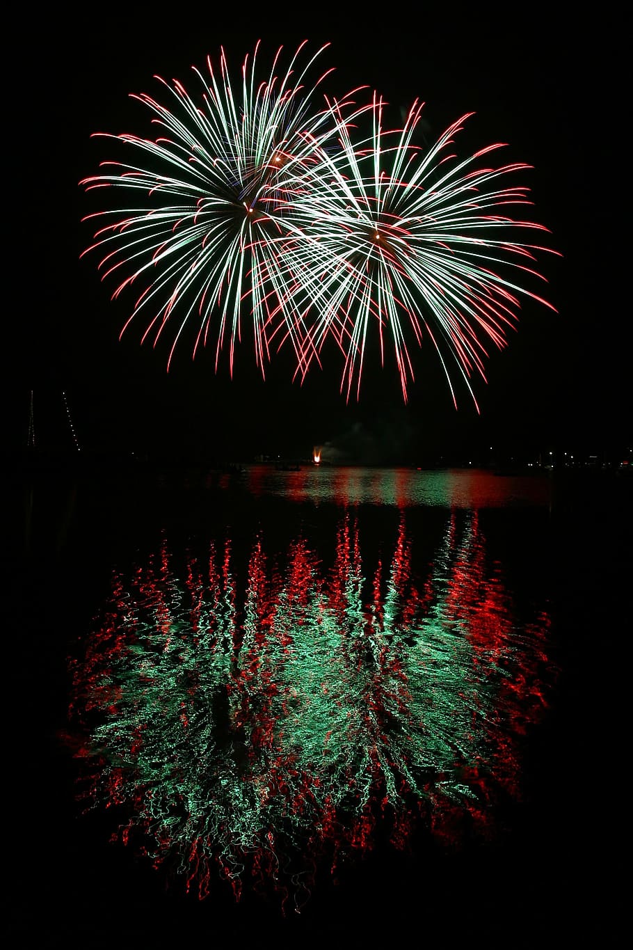 fireworks, light, rocket, burn, flame, atmosphere, black background HD wallpaper