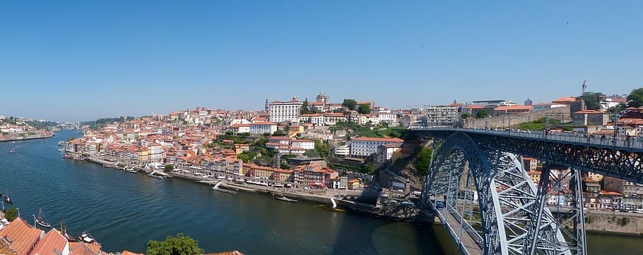 porto, portugal, duero, bridge, panoramic, view, city, river, HD wallpaper