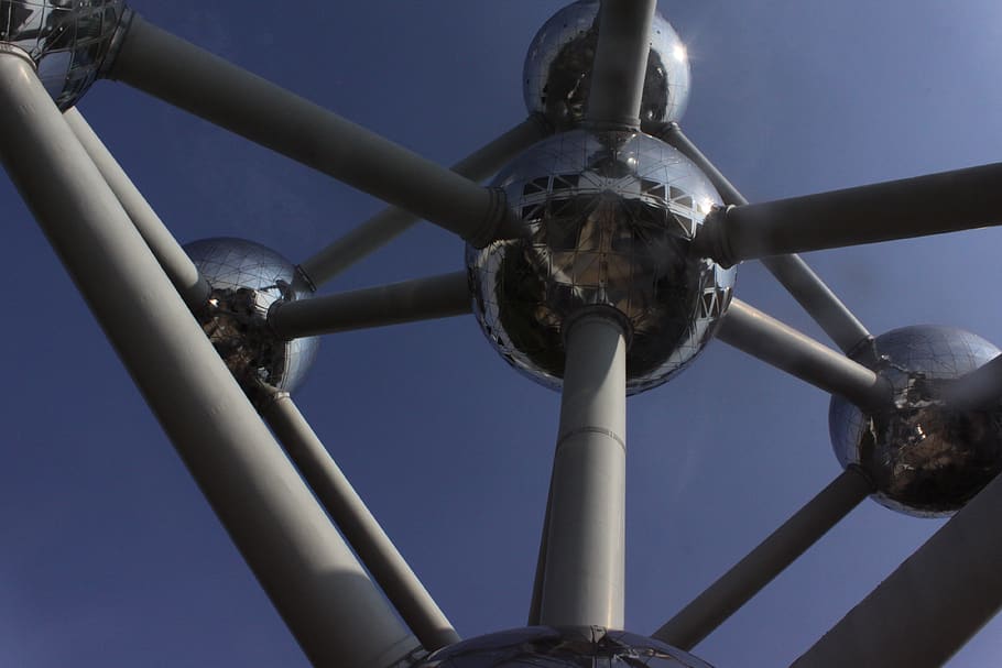 atomium, brussels, ferragosto, low angle view, no people, day HD wallpaper