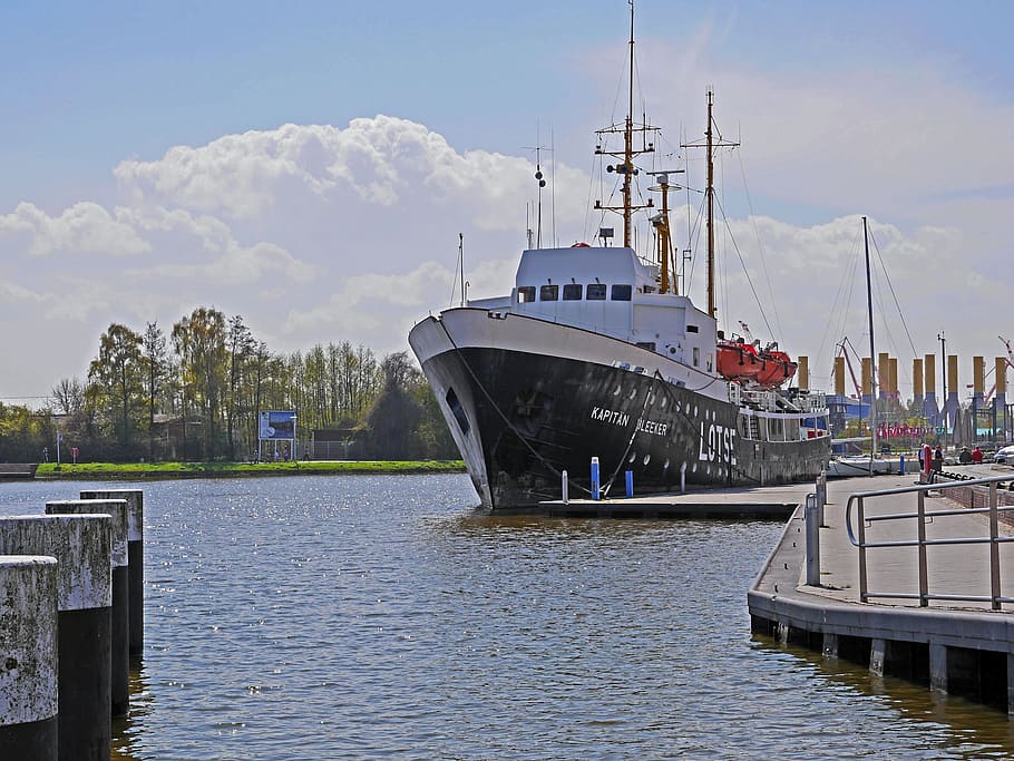 emden, city ​​harbor, the pilot vessel, historically, waters, HD wallpaper