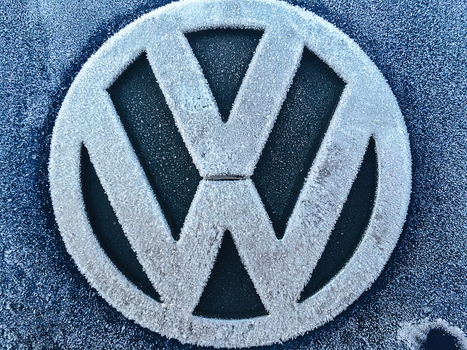 Hd Wallpaper Volkswagen Logo Ice Snow Vw Winter Communication Sign Shape Wallpaper Flare