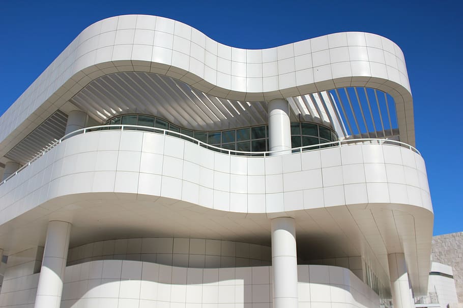 architectural photography, architecture, getty center, white building HD wallpaper