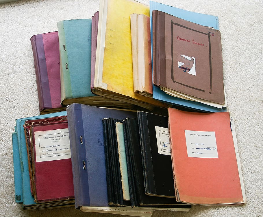 school, books, exercise, covers, education, 1960s, england HD wallpaper