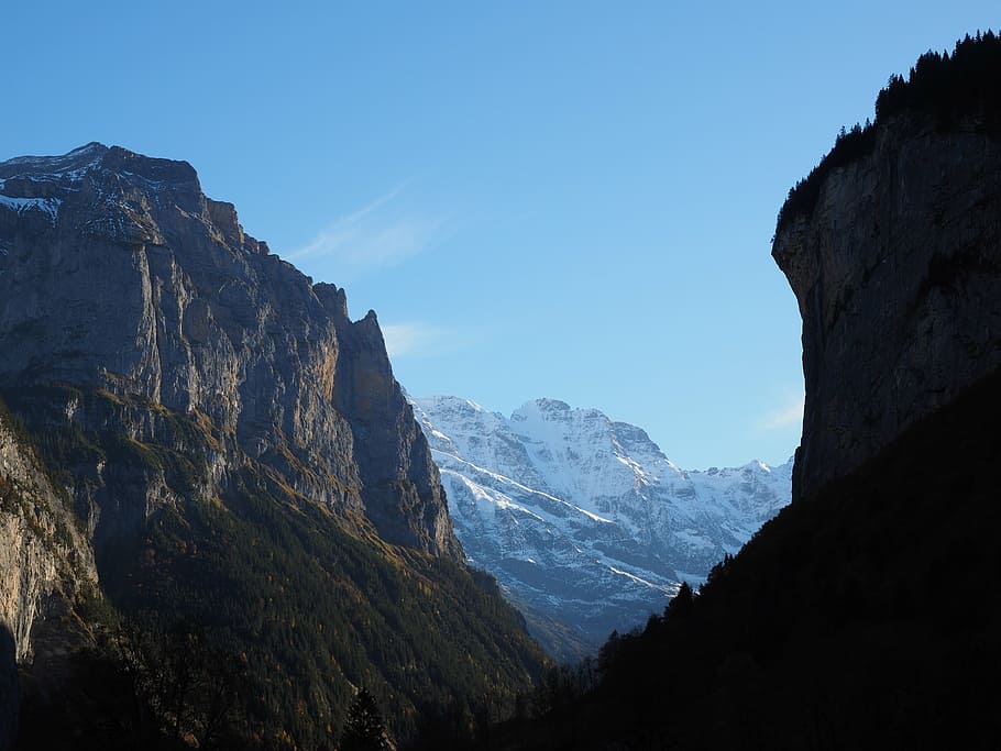 lauterbrunnen, valley, eng, steep, steep wall, rock wall, grosshorn, HD wallpaper