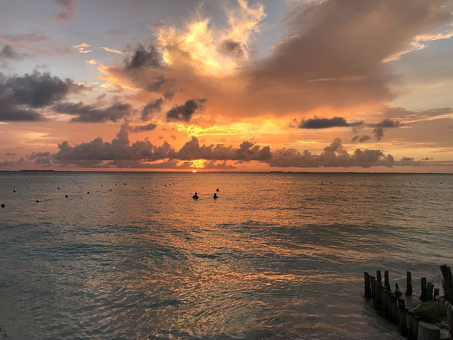 beach, sunset, mexico, ocean, sunset beach, sea, sky, water HD wallpaper