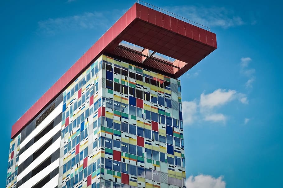 architecture, office building, skyscraper, modern, facade, geometric HD wallpaper