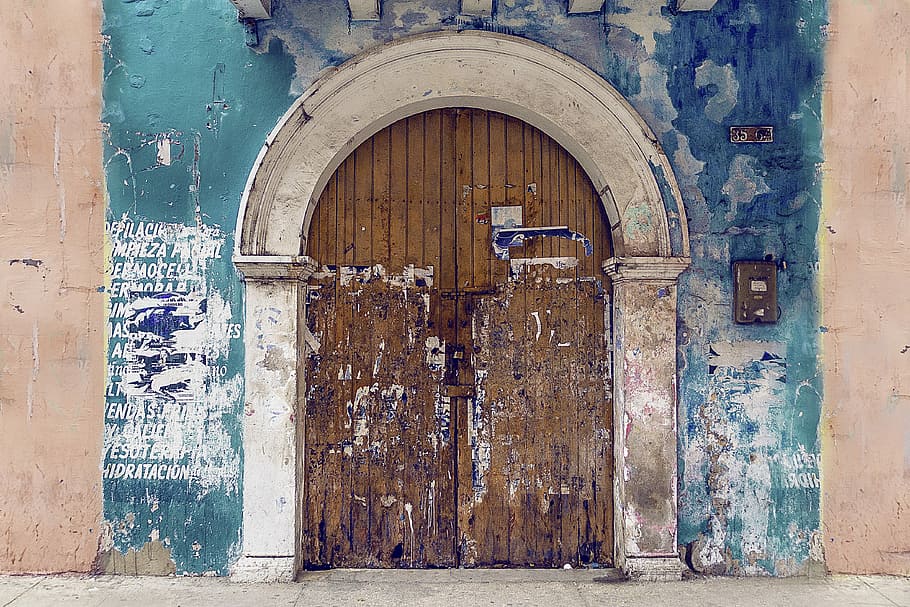 doors, architecture, colonial, grunge, painted, spray paint HD wallpaper