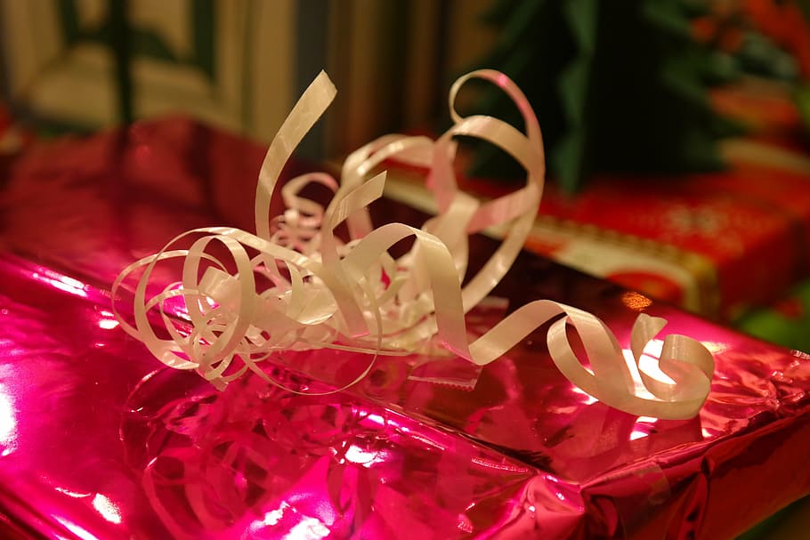 gift ribbon, strip, loop, band, white, made, pink, sparkle HD wallpaper